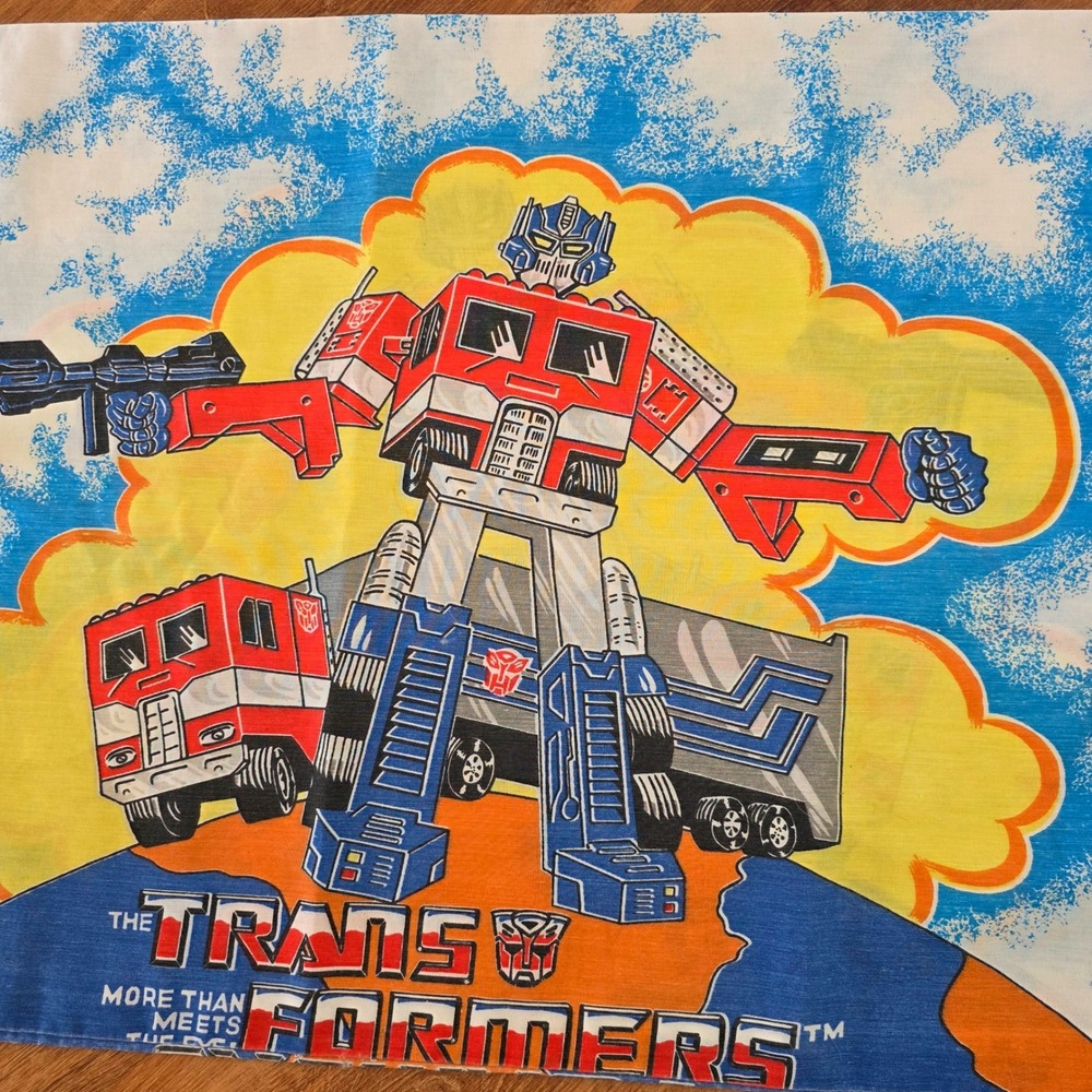 Vintage Transformers Optimus Prime Pillowcase Retro 80s Kids 1984